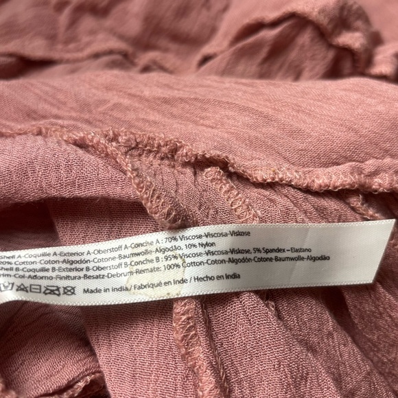 Free People Adella Crochet Lace Babydoll Mini Dress Mauve Pink Medium - Picture 8 of 9